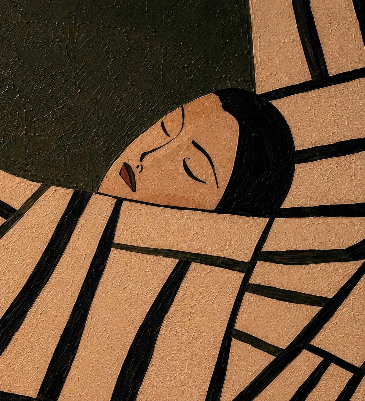 Lady in Bed Canvas Tablo 2